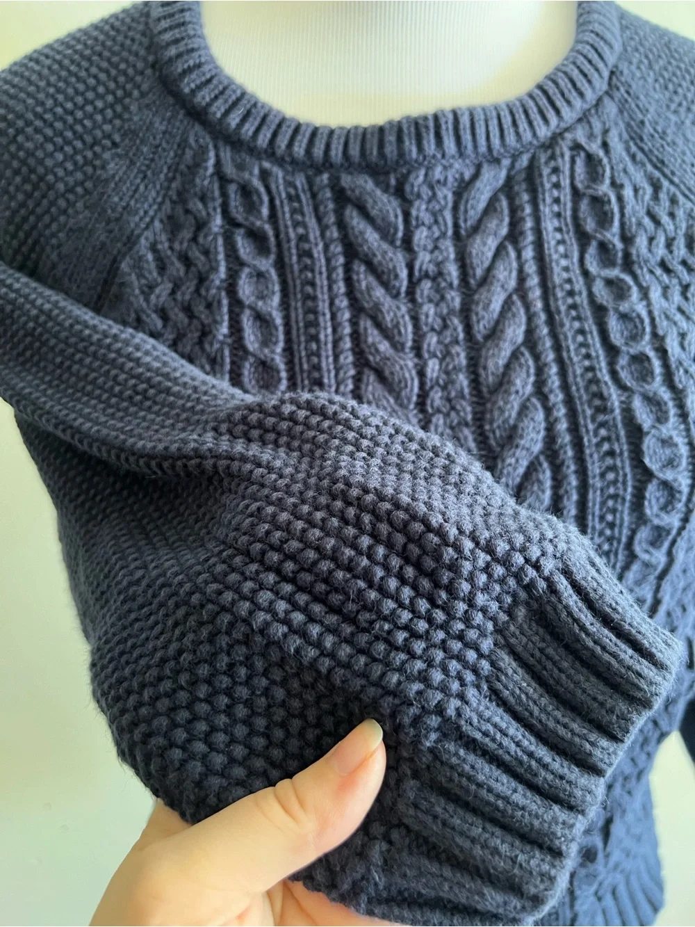 J. Crew Navy Cable Crewneck Sweater
